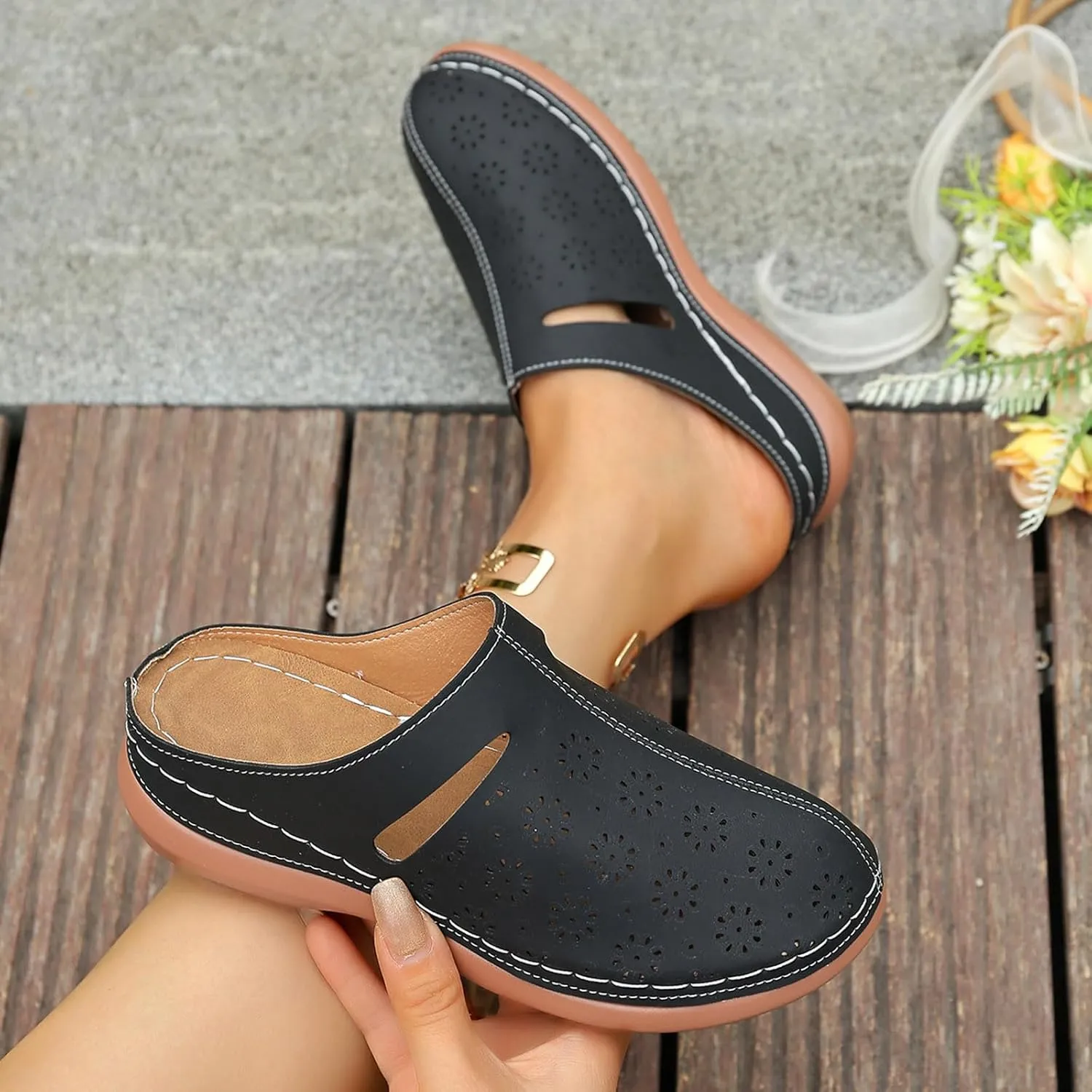 Sandals Women Comfortable Arch Support Platform Sandals Casual Bunion Breathable Shoes Embellished