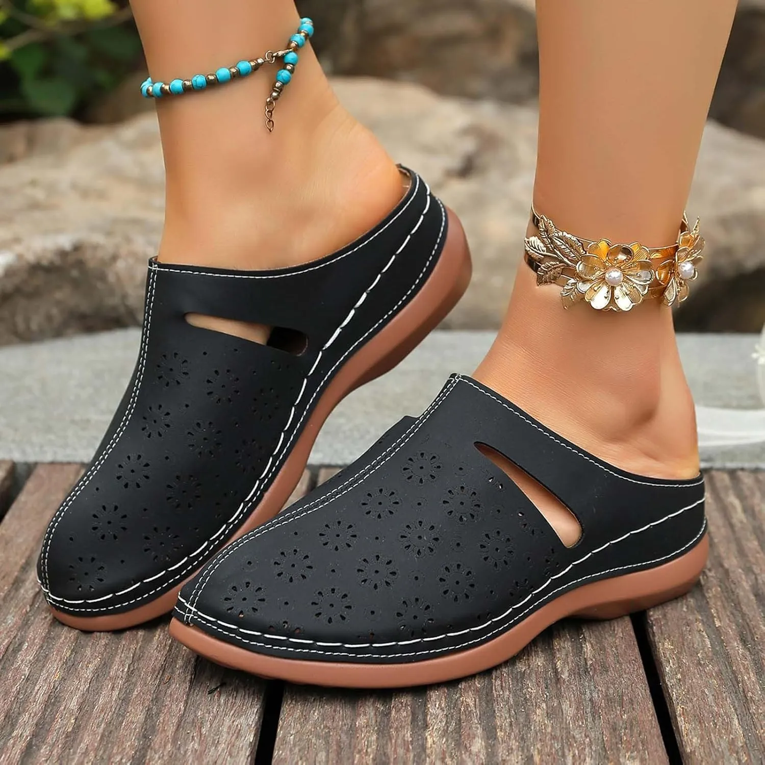 Sandals Women Comfortable Arch Support Platform Sandals Casual Bunion Breathable Shoes Embellished