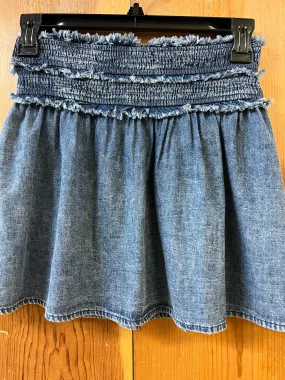 Smocked Waist Denim Girl's Skirt