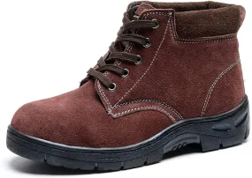 Winter Unisex Steel Toe Cap Safety Ultra Lightweight Breathable Work Trainer Shoes Sport Sneaker Safety Shoes Men Women (Color : Brown, Size : 10.5 US)
