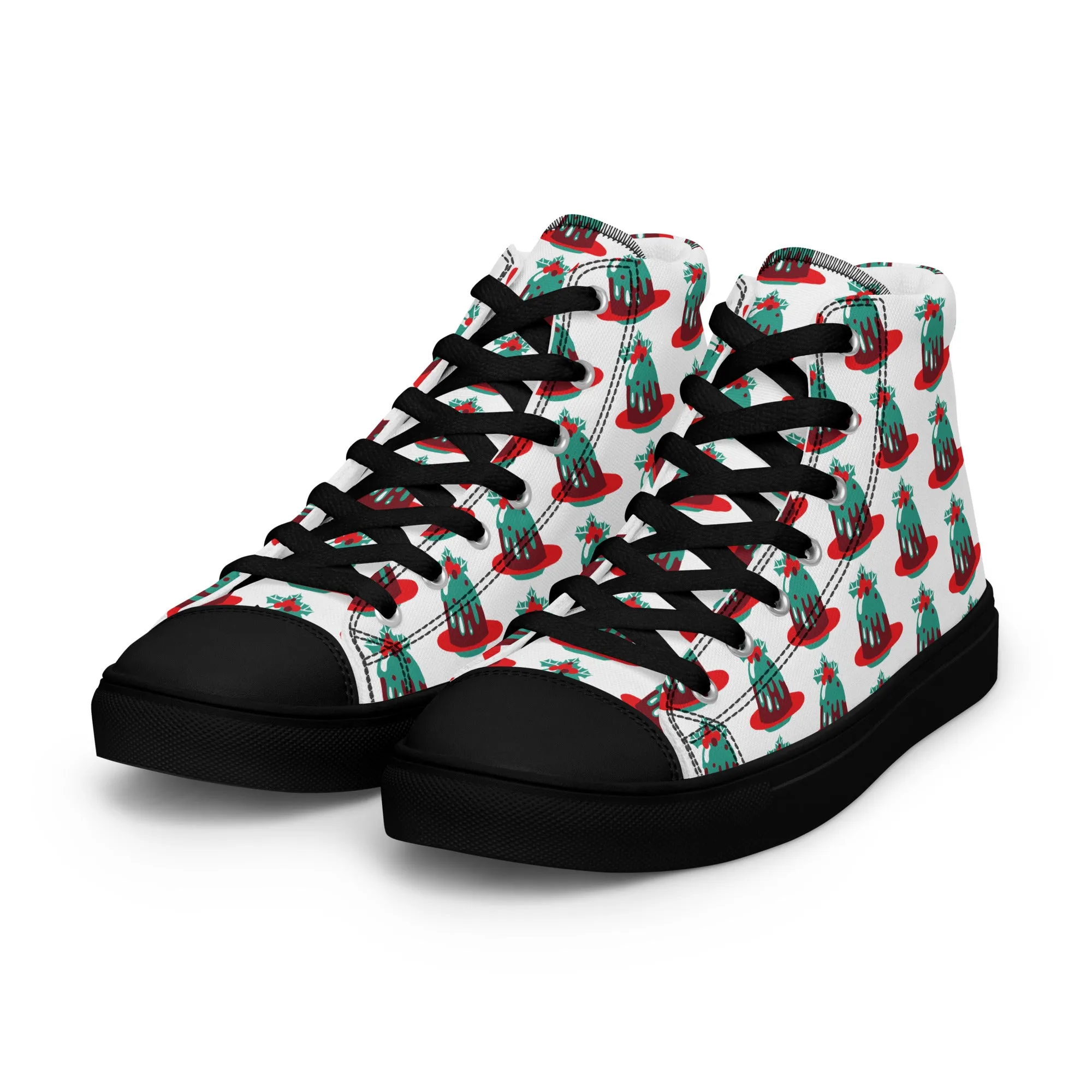 Women Christmas High Top Canvas Shoes (Glamourange Holiday Magic Canvas Shoes For Women - 0020)