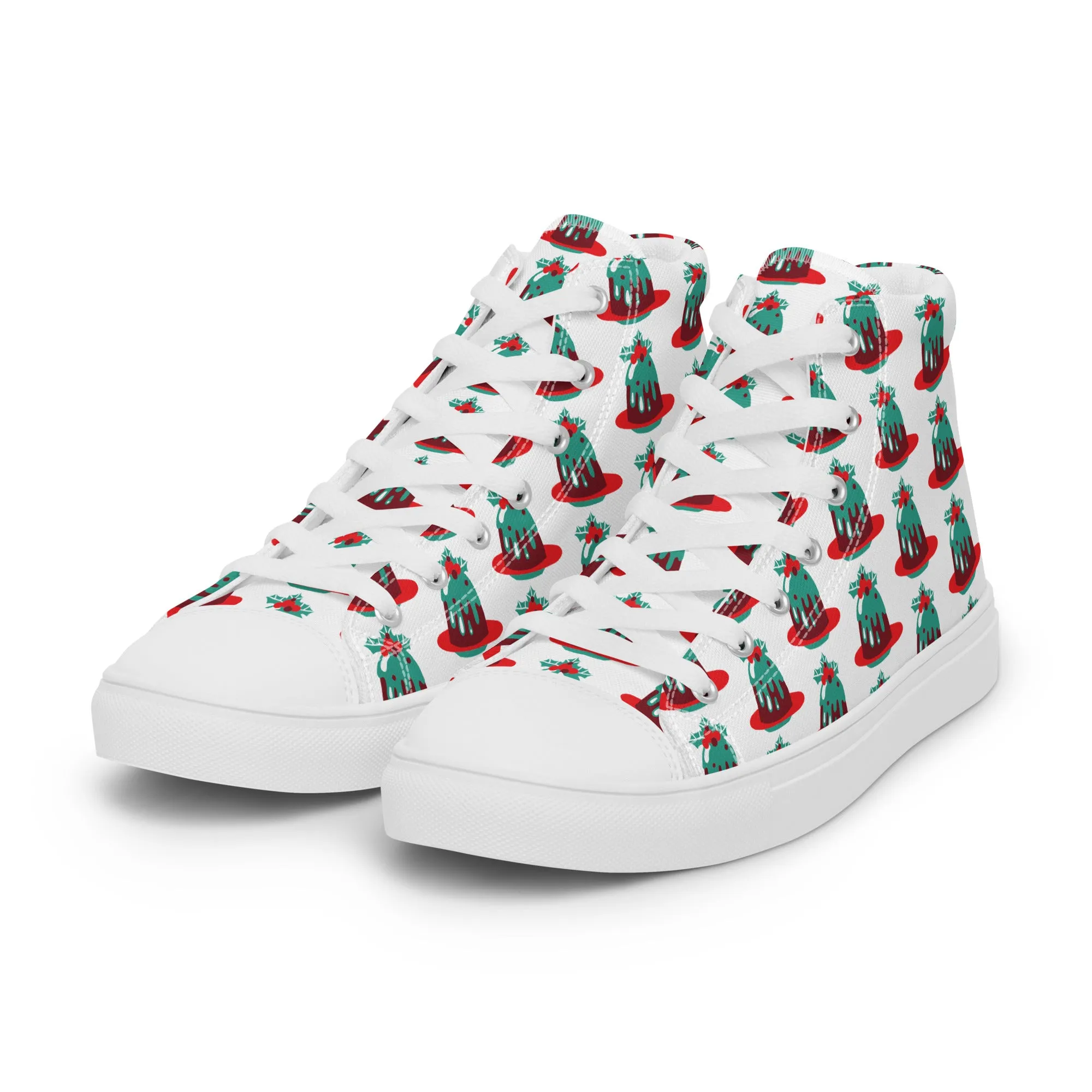 Women Christmas High Top Canvas Shoes (Glamourange Holiday Magic Canvas Shoes For Women - 0020)