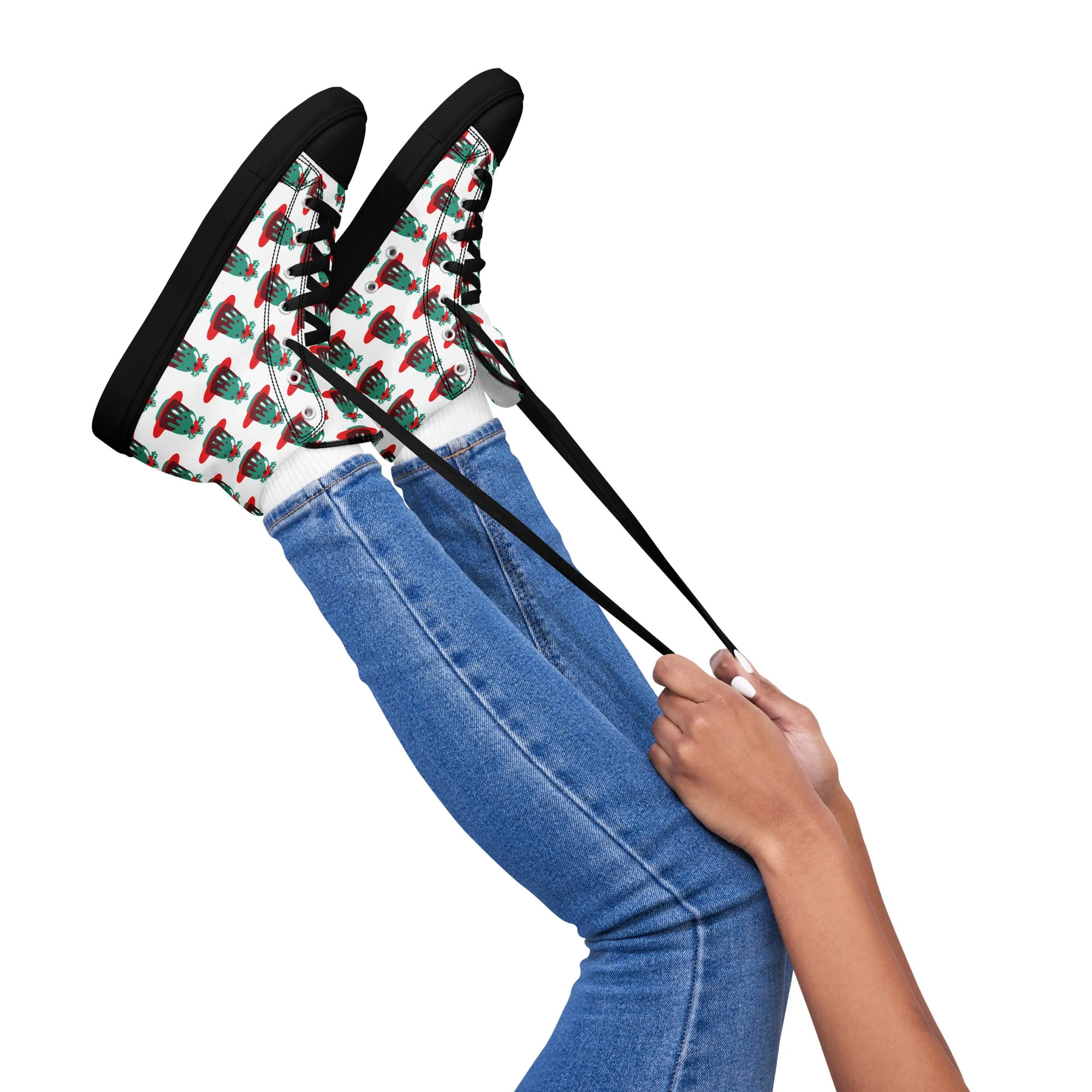Women Christmas High Top Canvas Shoes (Glamourange Holiday Magic Canvas Shoes For Women - 0020)