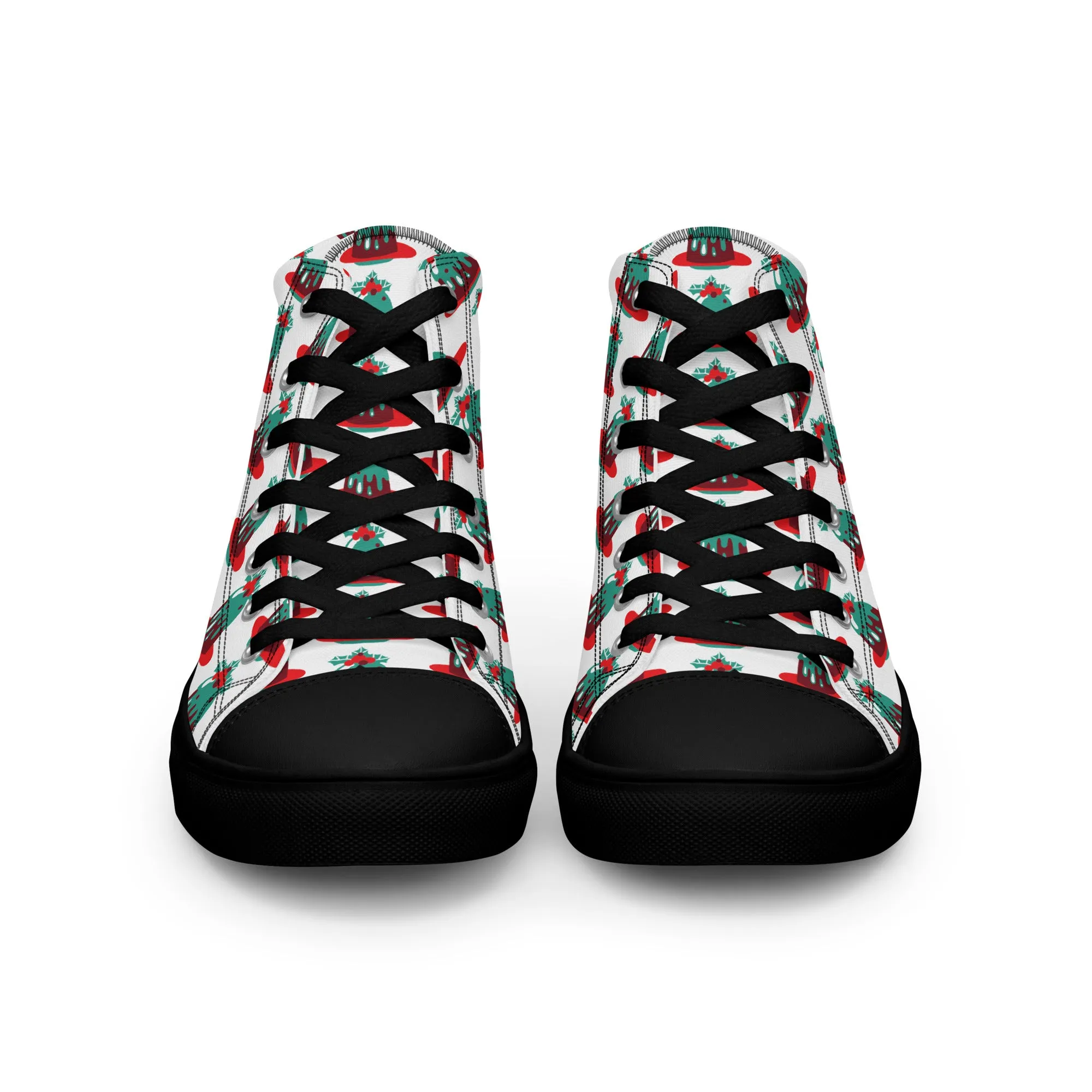 Women Christmas High Top Canvas Shoes (Glamourange Holiday Magic Canvas Shoes For Women - 0020)