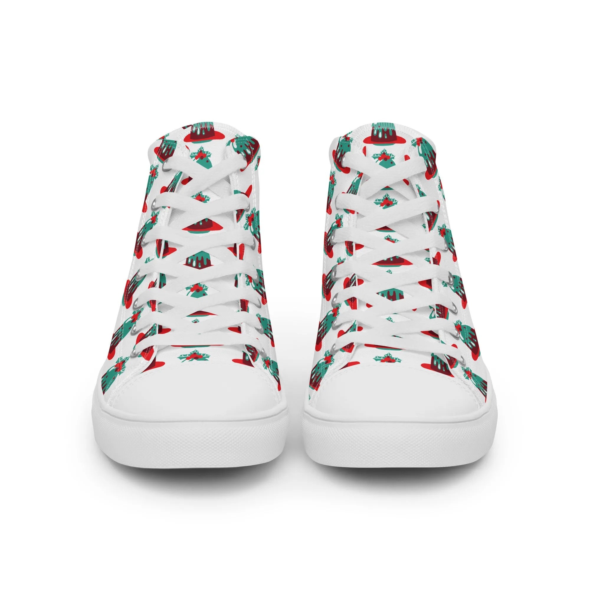 Women Christmas High Top Canvas Shoes (Glamourange Holiday Magic Canvas Shoes For Women - 0020)