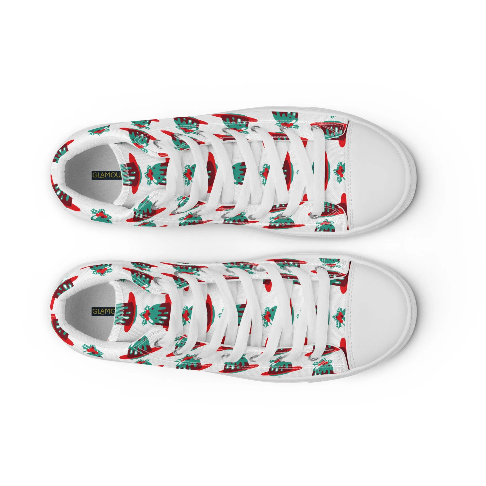 Women Christmas High Top Canvas Shoes (Glamourange Holiday Magic Canvas Shoes For Women - 0020)