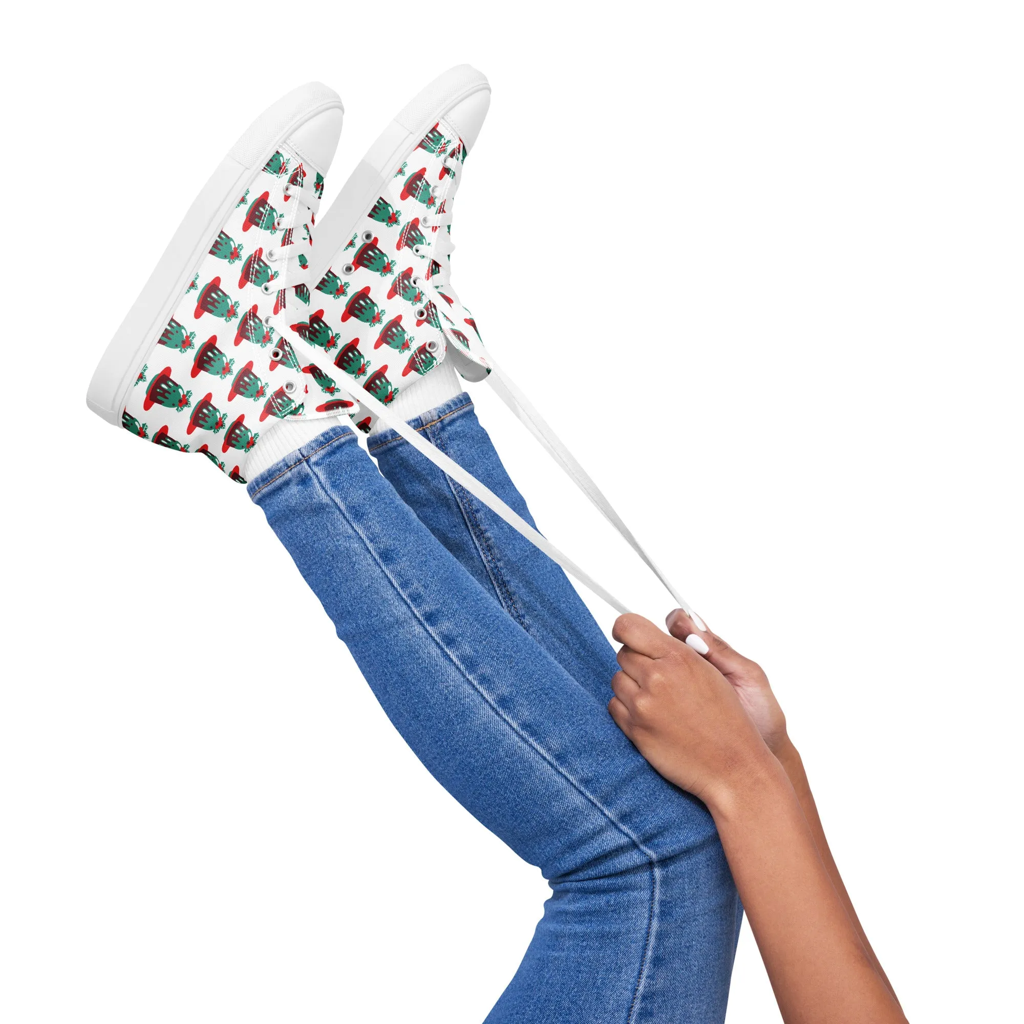 Women Christmas High Top Canvas Shoes (Glamourange Holiday Magic Canvas Shoes For Women - 0020)