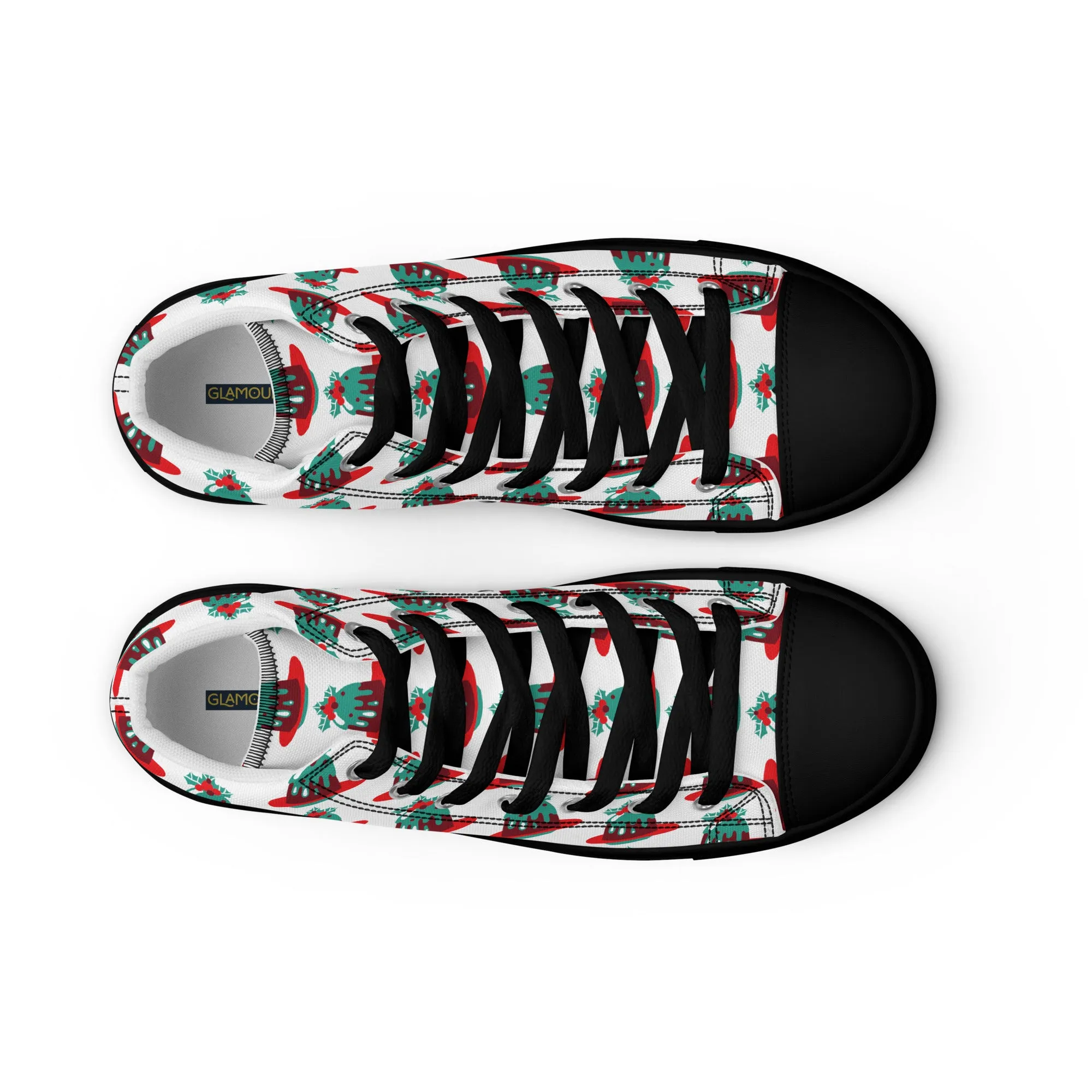 Women Christmas High Top Canvas Shoes (Glamourange Holiday Magic Canvas Shoes For Women - 0020)