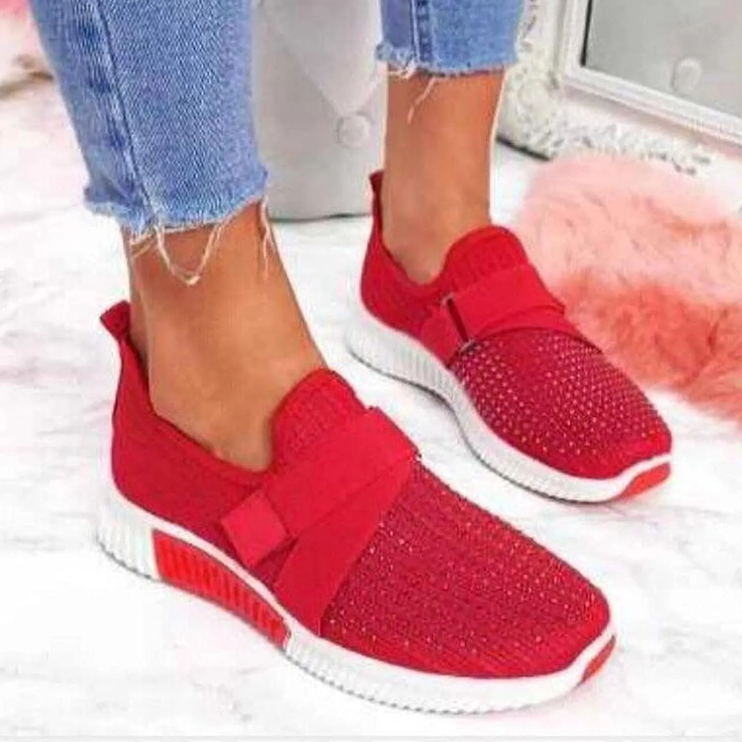 Women's Fashion Sneaker Non Slip Work Wide Comfortable Slip Resistant Work Shoes Trail Running Shoes Men Loafer Canvas Shoes Women Womens White Slip On Sneakers
