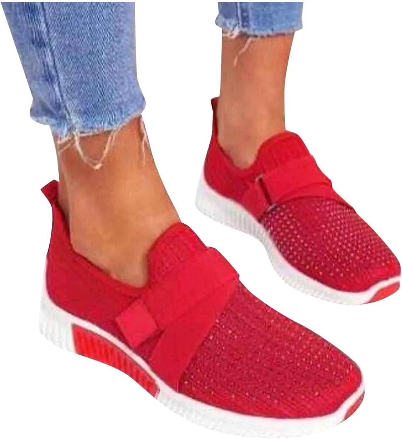 Women's Fashion Sneaker Non Slip Work Wide Comfortable Slip Resistant Work Shoes Trail Running Shoes Men Loafer Canvas Shoes Women Womens White Slip On Sneakers
