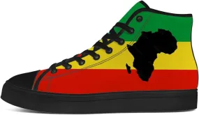 Women's Men's Rasta Shoes Reggae High Top Canvas Sneakers Lace Up Casual Walking Shoes Gifts for Men Women