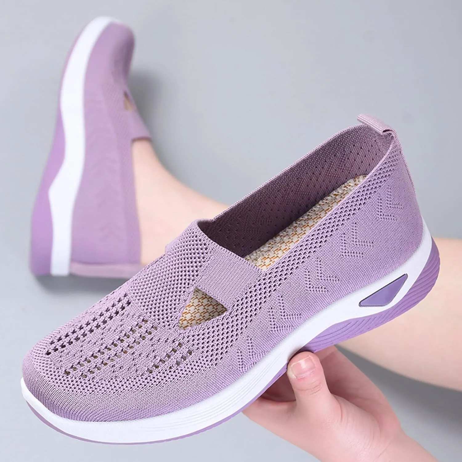 Womens Orthopedic Slip On Loafers with Arch Support Comfortable Walking Shoes Casual Sneakers Plantar Fasciitis Relief Foot Pain Diabetic Feet