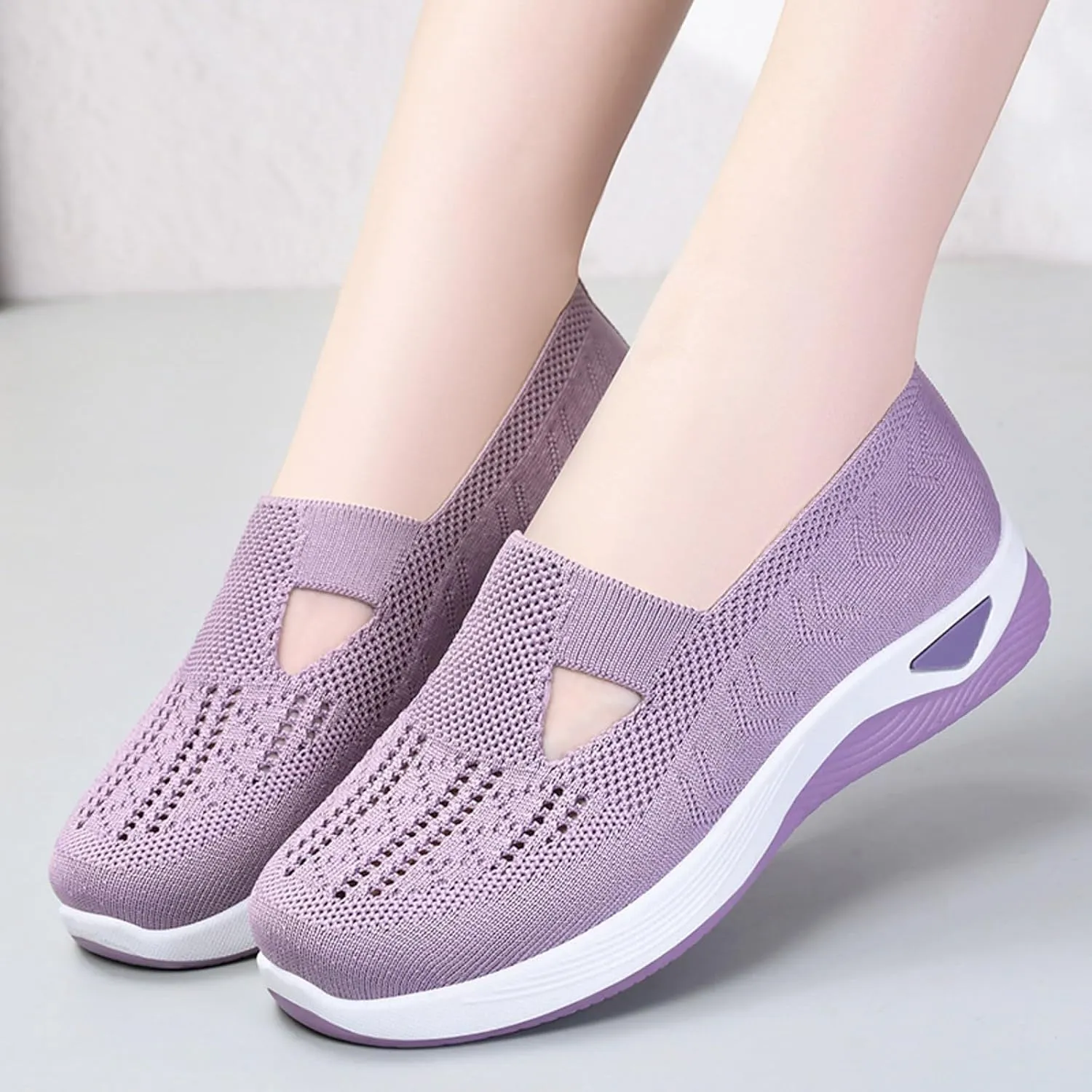 Womens Orthopedic Slip On Loafers with Arch Support Comfortable Walking Shoes Casual Sneakers Plantar Fasciitis Relief Foot Pain Diabetic Feet