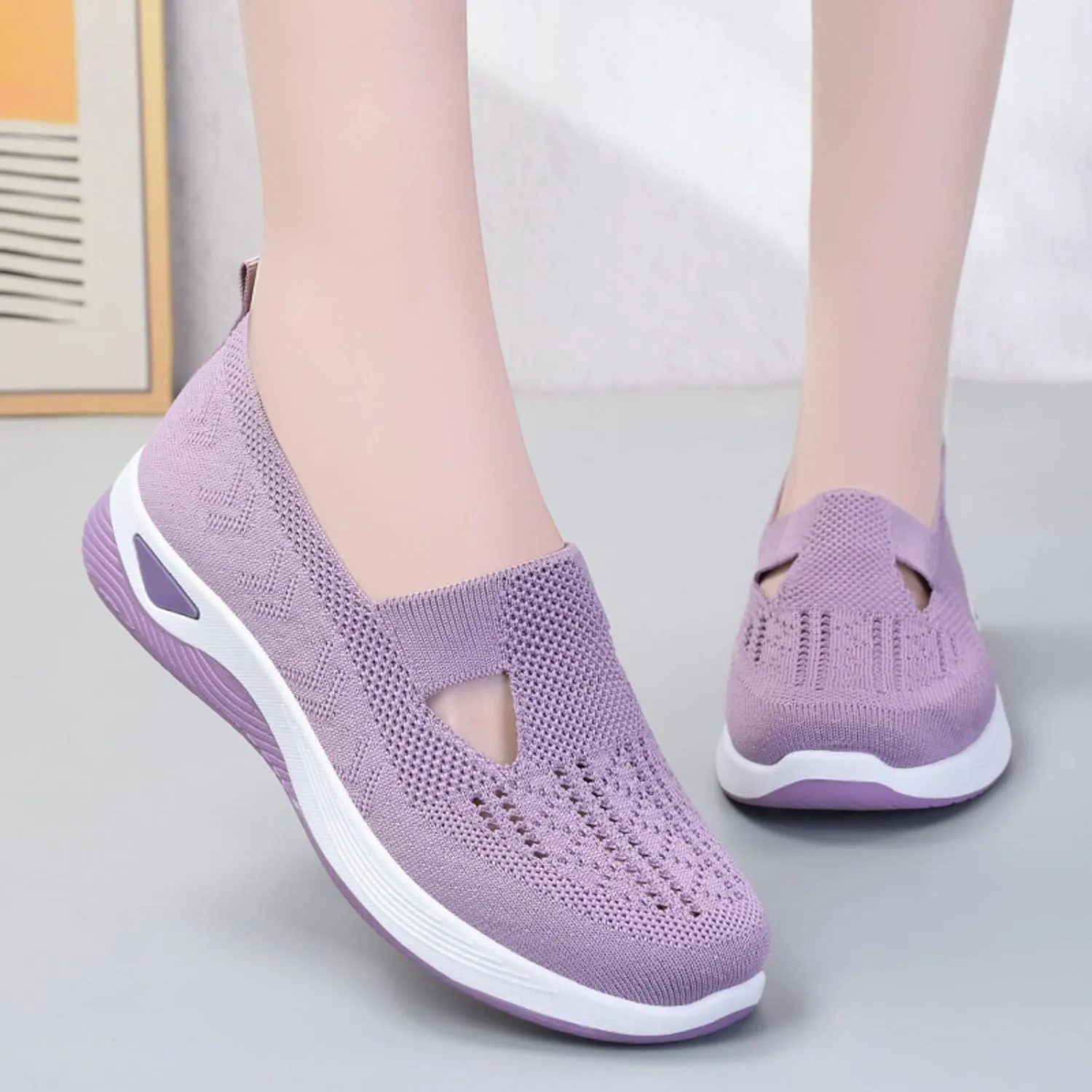 Womens Orthopedic Slip On Loafers with Arch Support Comfortable Walking Shoes Casual Sneakers Plantar Fasciitis Relief Foot Pain Diabetic Feet