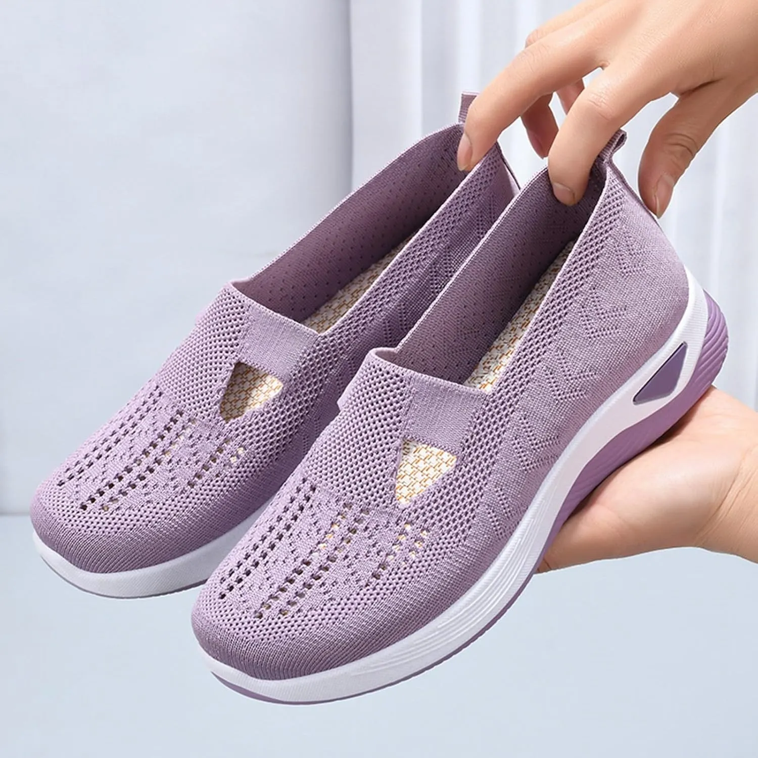 Womens Orthopedic Slip On Loafers with Arch Support Comfortable Walking Shoes Casual Sneakers Plantar Fasciitis Relief Foot Pain Diabetic Feet