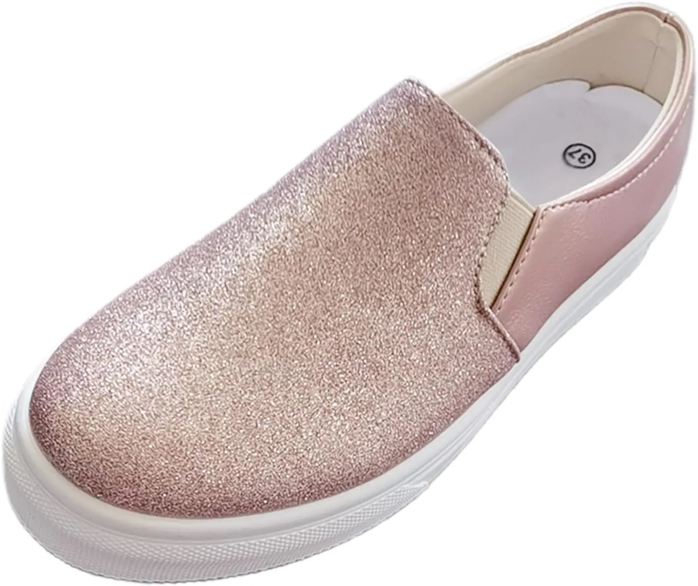 Women's Slip On Walking Shoes Flat Bottom Sequins Canvas Shoes Arch Support Orthopedic Low Top Loafer Shoes