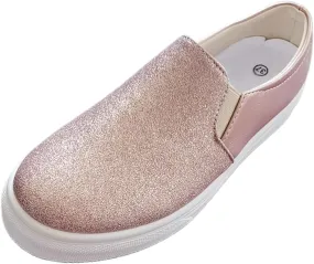 Women's Slip On Walking Shoes Flat Bottom Sequins Canvas Shoes Arch Support Orthopedic Low Top Loafer Shoes