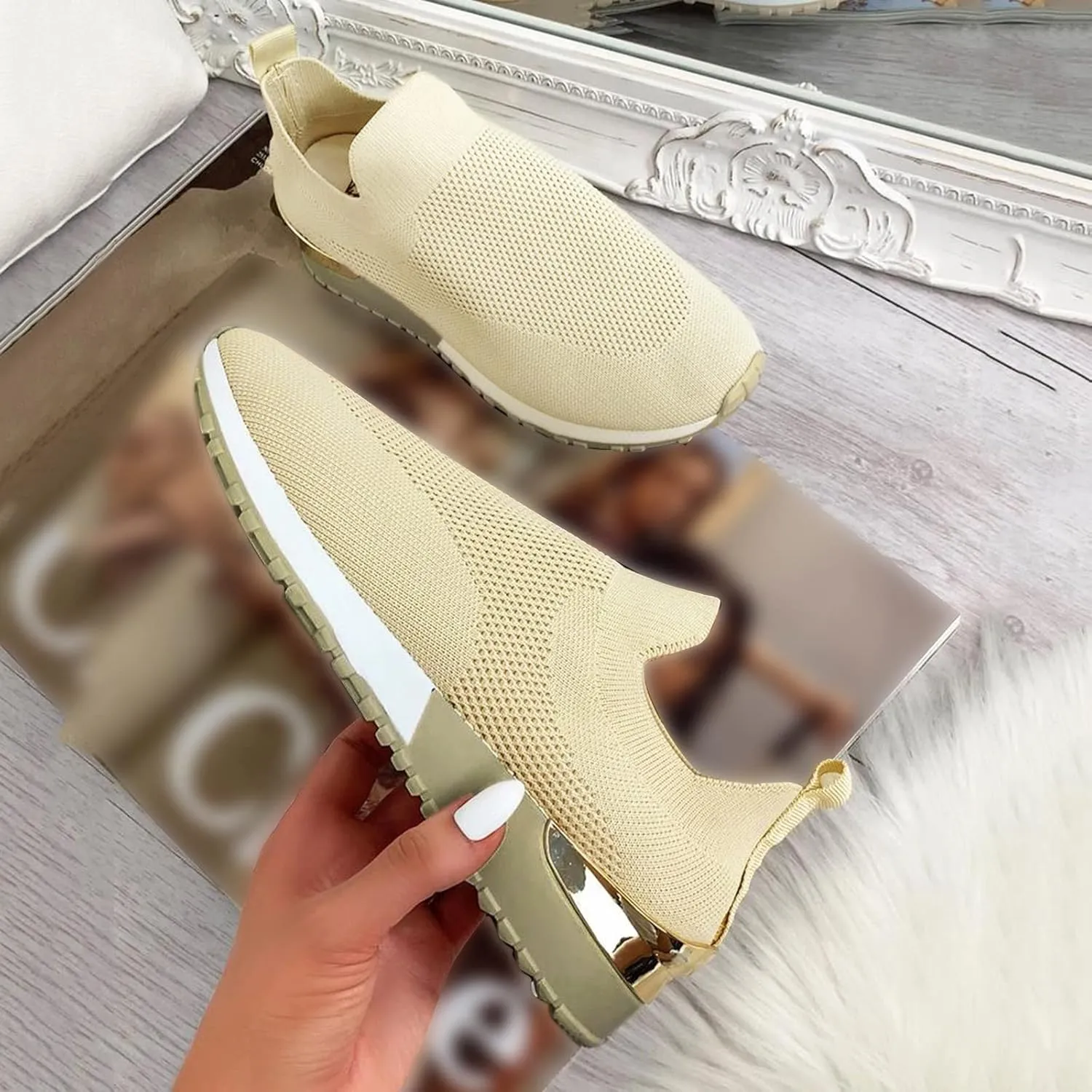 Womens White Tennis Shoes Leather Sneakers Casual Walking Shoes for Women Black Running Shoes Women White Loafers for Women No Tie Sneakers for Women